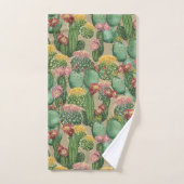 Planten van geassorteerde bloedingscactus bad handdoek (Handdoek)