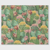Planten van geassorteerde bloedingscactus cadeaupapier (Vlak)