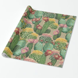 Planten van geassorteerde bloedingscactus cadeaupapier