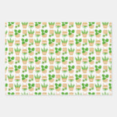 Planten van het huis Cactus op Witte papierbladen Inpakpapier Vel (Voorkant 3)