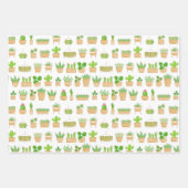 Planten van het huis Cactus op Witte papierbladen Inpakpapier Vel (Voorkant 2)