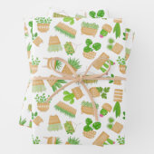 Planten van het huis Cactus op Witte papierbladen Inpakpapier Vel (In situ)