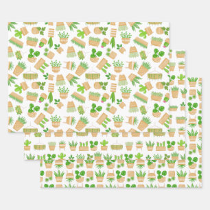 Planten van het huis Cactus op Witte papierbladen Inpakpapier Vel