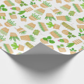 Planten van het huis Cactus over witboek Cadeaupapier (Hoek)