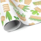 Planten van het huis Cactus over witboek Cadeaupapier (Rol Hoek)