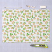 Planten van het Huis Cactus over witboek Tissuepapier (Craft)