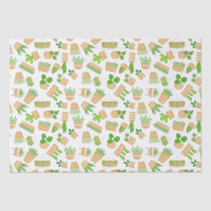 Planten van het Huis Cactus over witboek Tissuepapier