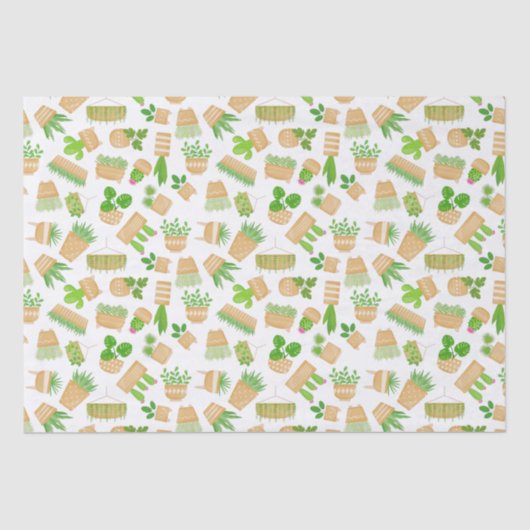 Planten van het Huis Cactus over witboek Tissuepapier (Voorkant)