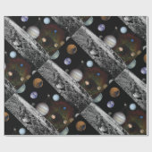 Planten van het zonnestelsel cadeaupapier (Vlak)