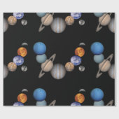 Planten van het zonnestelsel cadeaupapier (Vlak)