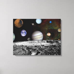 Planten van het zonnestelsel in de ruimte canvas afdruk