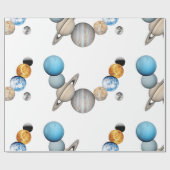 Planten van het zonnestelsel (Kleur veranderbaar) Cadeaupapier (Vlak)