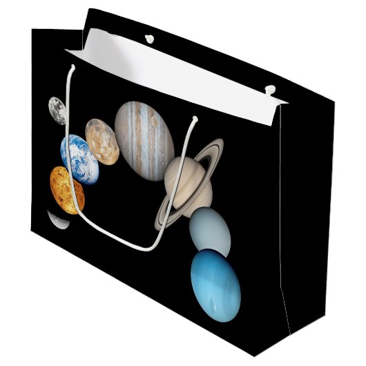 Planten van het zonnestelsel (Kleur veranderbaar) Groot Cadeauzakje (Voorkant Gekanteld)
