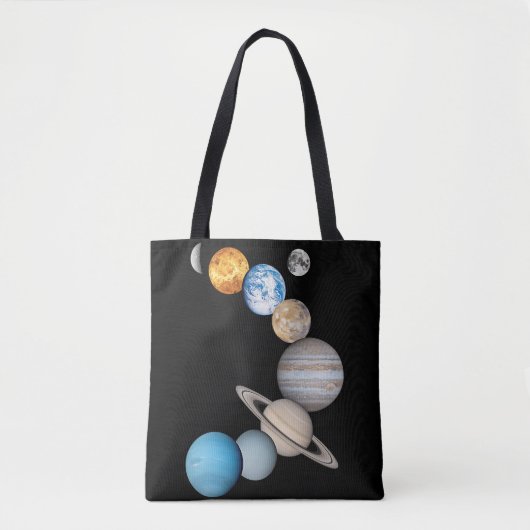 Planten van het zonnestelsel (Kleur veranderbaar) Tote Bag (Voorkant)