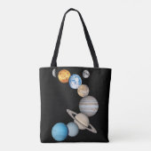 Planten van het zonnestelsel (Kleur veranderbaar) Tote Bag (Achterkant)