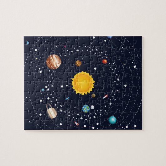 Planten van het zonnestelsel legpuzzel (Horizontaal)