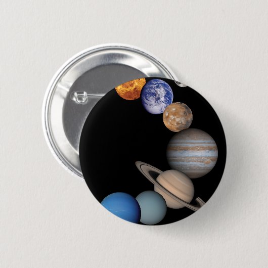 Planten van het zonnestelsel ronde button 5,7 cm (Voorkant /achterkant)