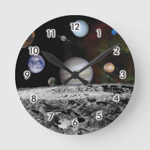 Planten van het zonnestelsel ronde klok