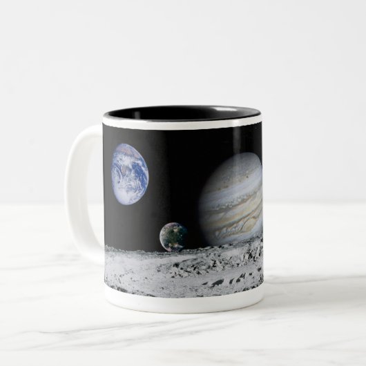 Planten van het zonnestelsel tweekleurige koffiemok (Voorkant links)