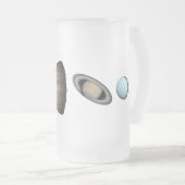 PLANTEN VAN HET ZONNSYSTEEM "Mok van glas" Matglas Bierpul (Voorkant rechts)