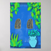 Planten van Marokkaanse tuinbouwblauw Poster (Voorkant)