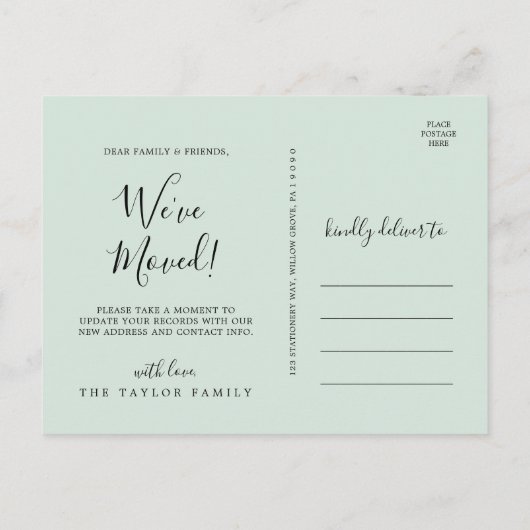 Planten van Potlood House | Mint dat we hebben ver Aankondigingskaart (Achterkant)