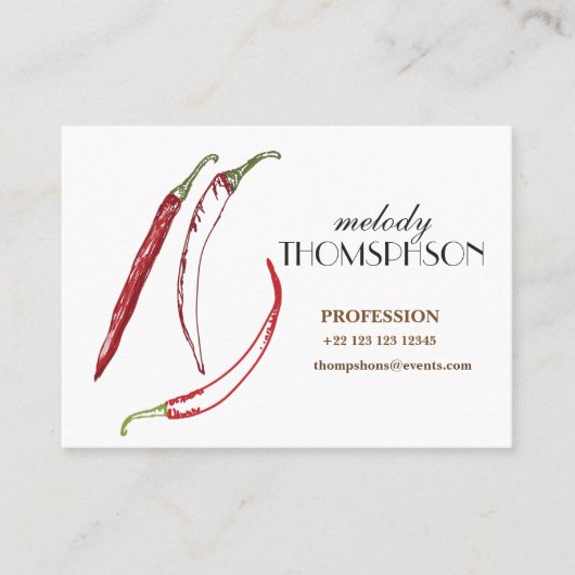 Planten van Spaanse peppers Visitekaartje (Voorkant)