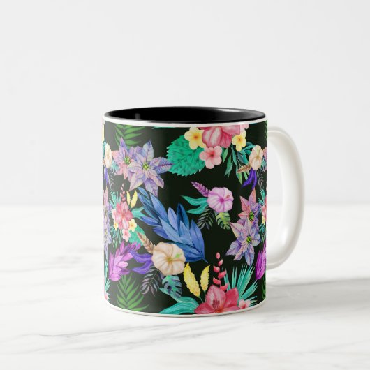 Planten van tropisch Oerwoud Tweekleurige Koffiemok (Voorkant rechts)