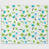 planten voor abstracte waterverf naadloos patroon cadeaupapier (Vlak)