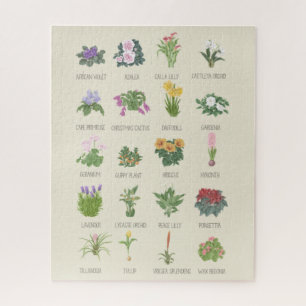 Planten voor gebruik binnenshuis + Names Gardener Legpuzzel