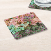 Planten voor kleurrijke regenboog kartonnen onderzetters (Schuin)