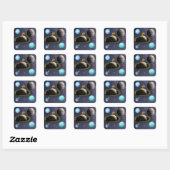 Planten voor zonnesystemen vierkante sticker (Vel)