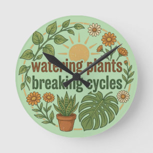 Planten Wateren Cyclus Doorbreken Retro … Ronde Klok