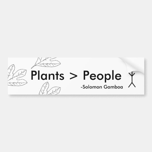 Planten zijn groter dan mensen bumpersticker (Voorkant)