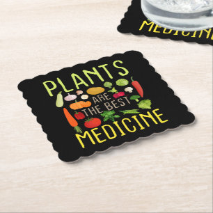 Planten zijn het beste medicijn Cool Veganistisch Kartonnen Onderzetters