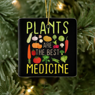 Planten zijn het beste medicijn Cool Veganistisch Keramisch Ornament