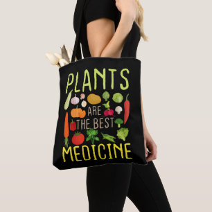 Planten zijn het beste medicijn Cool Veganistisch Tote Bag