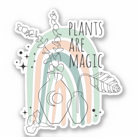 PLANTEN ZIJN MAGISCH inspirerende sticker (Voorkant)
