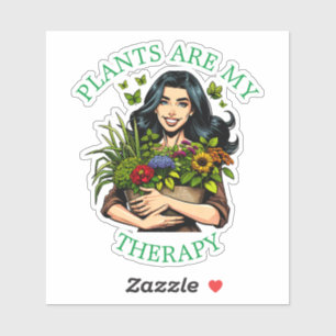 Planten zijn mijn Therapie   Grappig Plant verslaa Sticker
