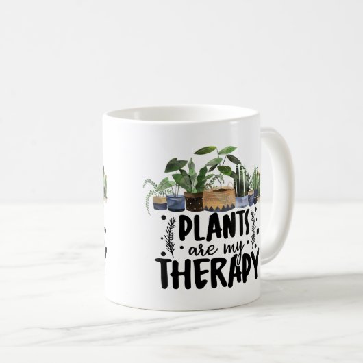 Planten zijn mijn therapiekamerplanten koffiemok (Voorkant rechts)