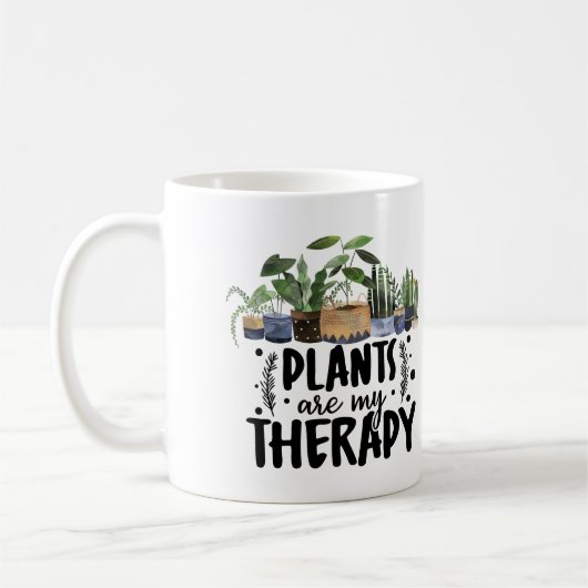 Planten zijn mijn therapiekamerplanten koffiemok (Links)