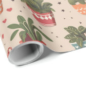 Planten zijn Vrienden grillige Potted planten Patt Cadeaupapier (Rol Hoek)