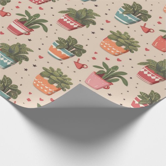 Planten zijn Vrienden grillige Potted planten Patt Cadeaupapier (Hoek)