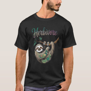Plantenetende luiaard, veganistisch en schattig di t-shirt