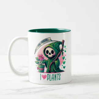 Plantenliefhebber Grim Reaper koffiemok Tweekleurige Koffiemok