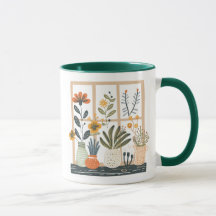 Plantenliefhebber Potted Plants op Raamkoffie
