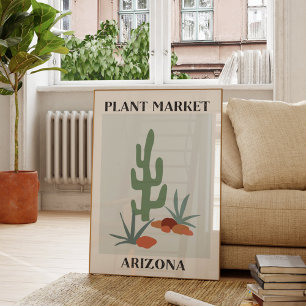 Plantenmarkt Arizona Green Desert Saguaro Cactus Poster