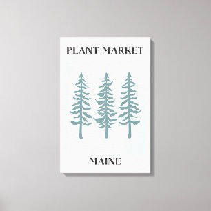 Plantenmarkt Maine Green Pine Boom Bos Canvas Afdruk