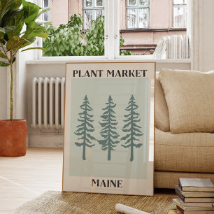 Plantenmarkt Maine Green Pine Boom Bos Poster