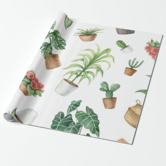 Plantenpatroon Cadeaupapier (Uitgerold)
